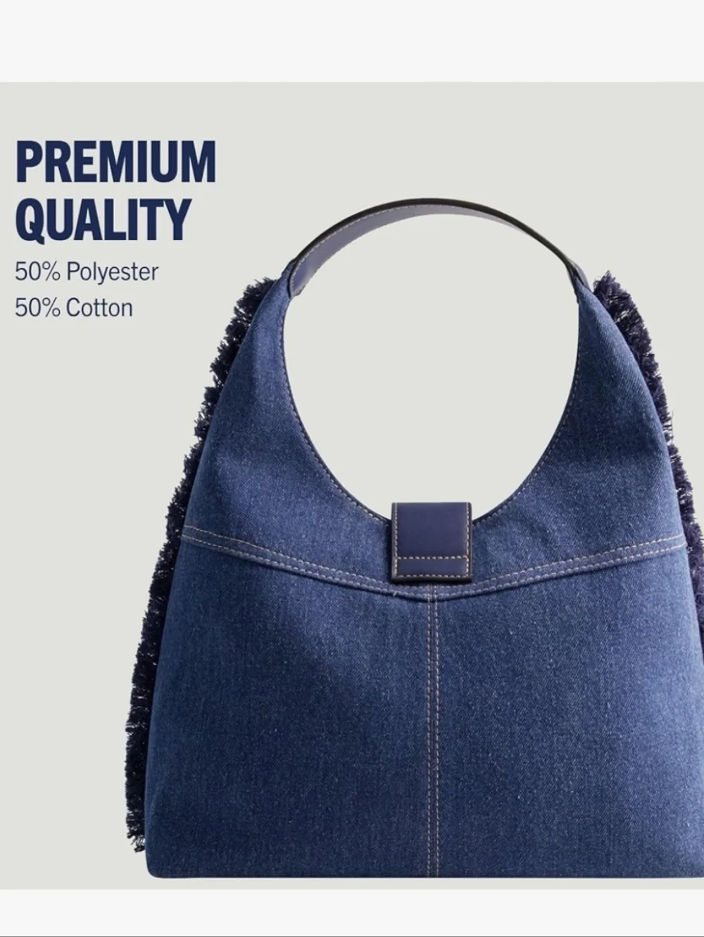 True Religion Dark Denim Hobo Bag – Gold Horseshoe Hardware – NWT
